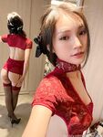 Waterlynn Asian Slut Ass Tease Red Lingerie Fansly Leak