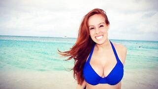 Caroline Brown Beach Bikini Big Tits